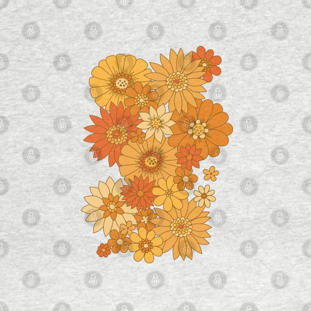 70s Retro Daisy Floral - Harvest by latheandquill